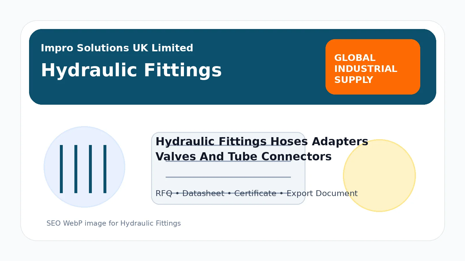 Hydraulic Fittings buying guide for power packs, presses, cranes, turbines and heavy machinery from Impro Solutions UK Limited