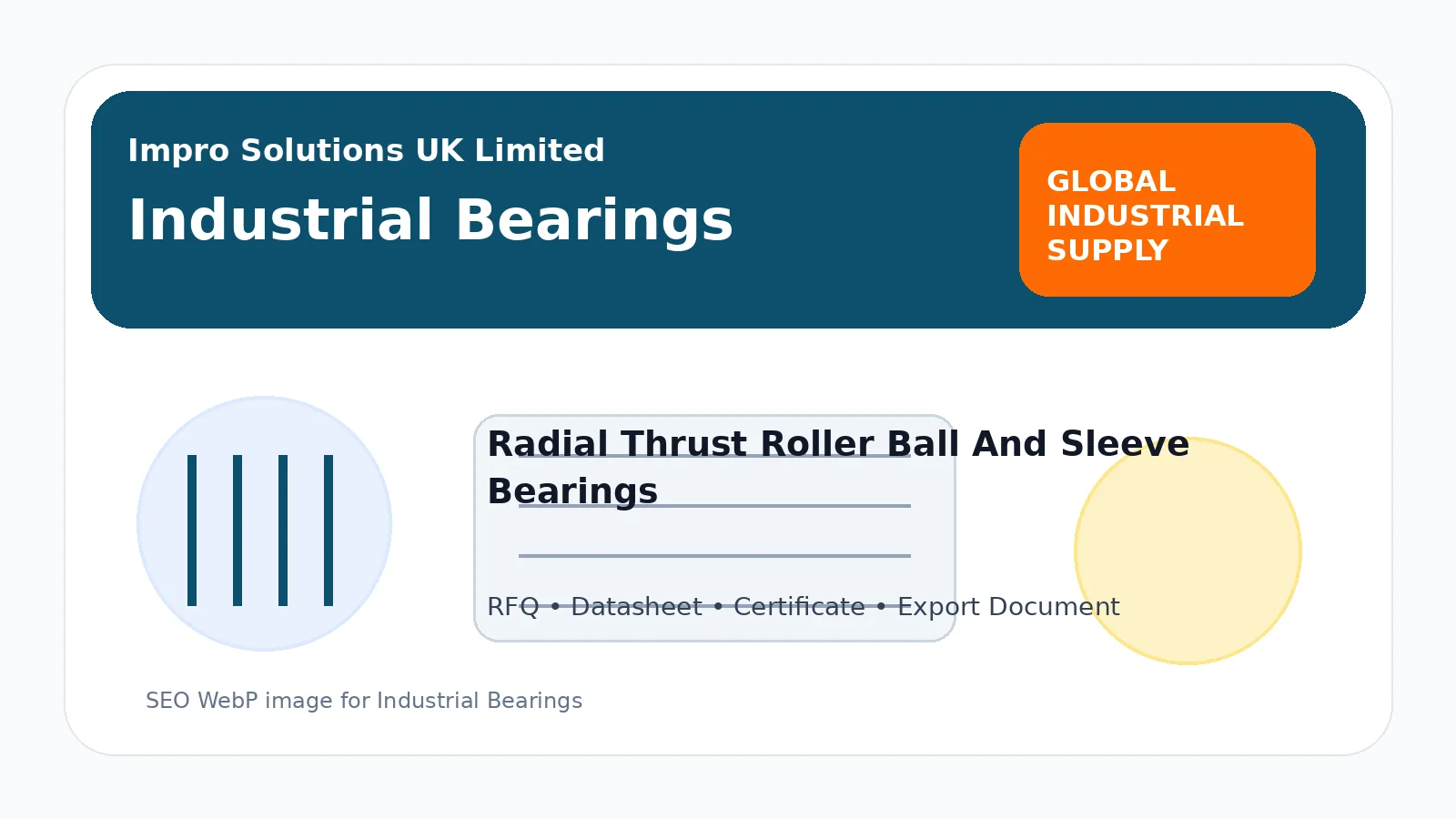 Industrial Bearings buying guide for motors, turbines, pumps, gearboxes, fans and conveyors from Impro Solutions UK Limited