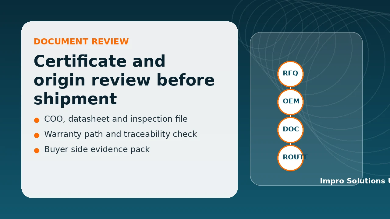 Certificate and country of origin review before shipment for industrial buyers
